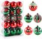 30PCS Christmas Ball Ornaments - 2.36 Inch Red Green White Christmas Balls, Shatterproof Christmas Tree Hanging Ball Ornaments Decorations for Xmas Trees